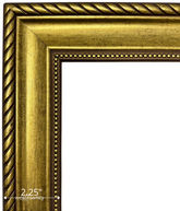 Montana Antique Gold Picture Frame - 2.25" Wide | Classic Rope & Beaded Design - West Frames